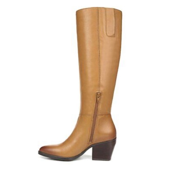 Tan Leather Knee-High Cowgirl Boots - Picture 13 of 15